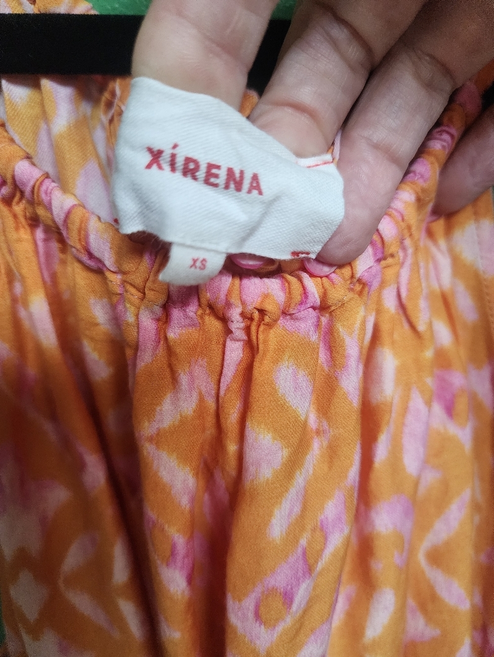 Xirena Silk Blend Tiered Maxi Dress Boho Multicolor Ikat Print XS - Picture 3 of 4